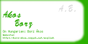 akos borz business card