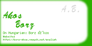 akos borz business card